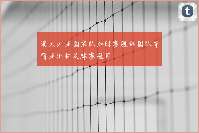 澳大利亚国家队加时赛胜韩国队夺得亚洲杯足球赛冠军